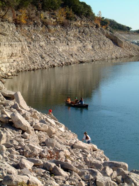 canoe on Lake Travis